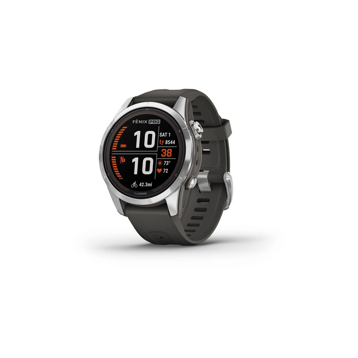 GARMIN - Smartwatch fenix 7S Pro - Solar Pass Steel w/Gray Band GARMIN