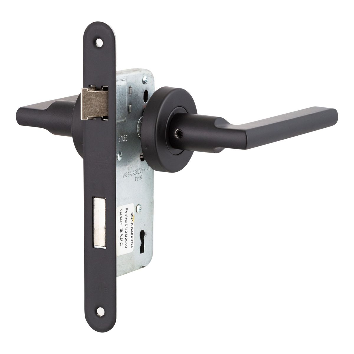 POLI - Cerradura Embutida Milano B40 Dormitorio Negro