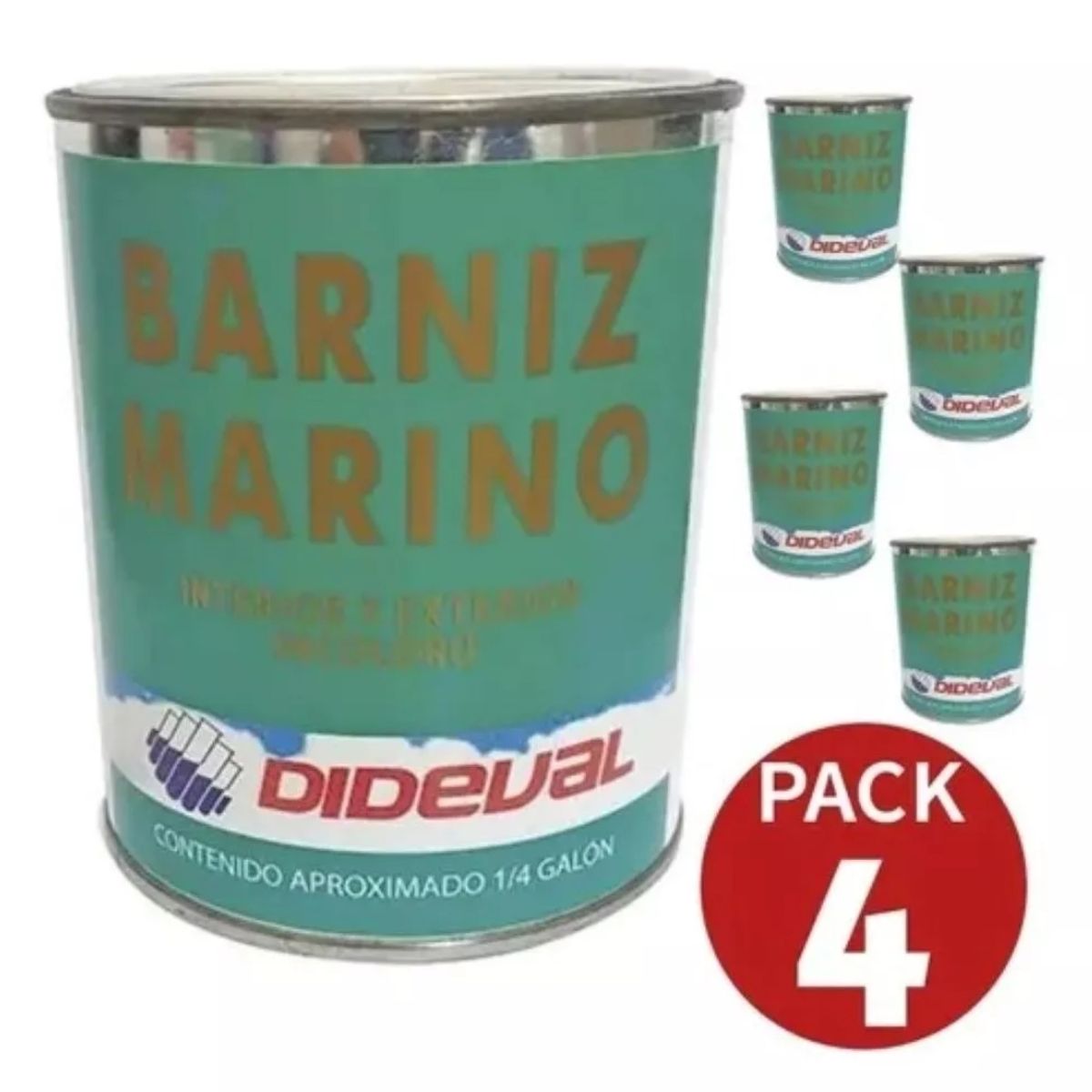 GENERICO - Barniz Marino Madera Brillante Interior/exterior 1 Galon PACK 4 UND