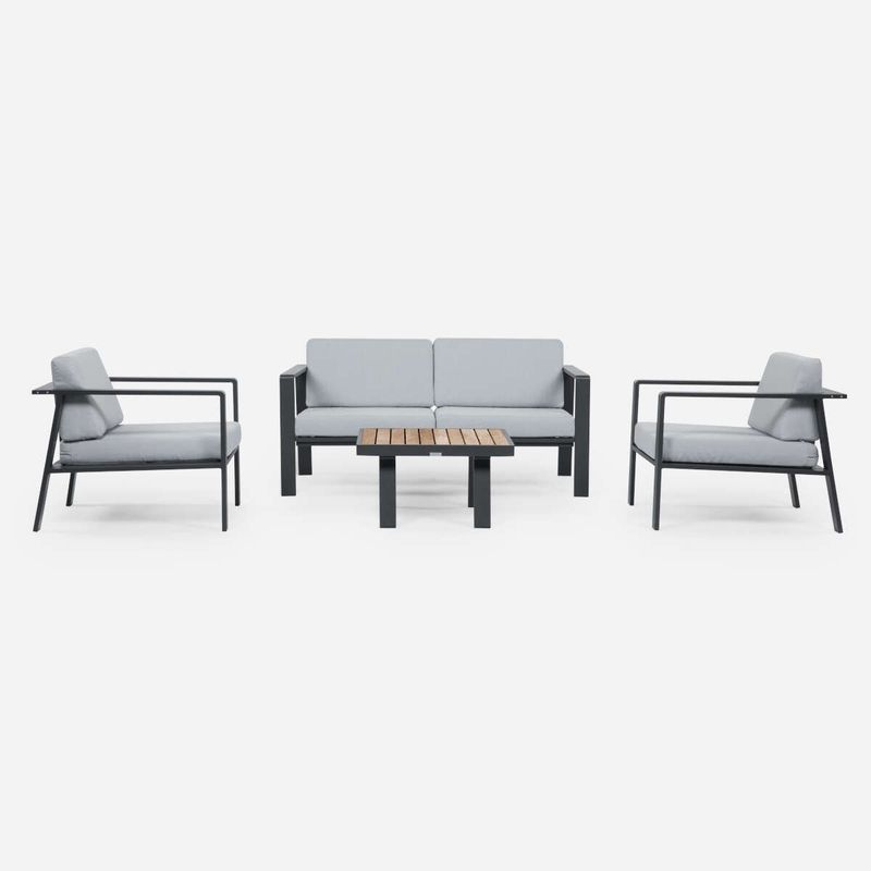 ROSEN - Living de Terraza Rosen Natadola 2 Cuerpos - 4 Piezas Gris