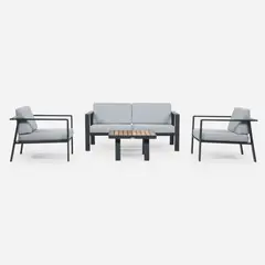 ROSEN - Living de Terraza Natadola 2 Cuerpos - 4 Piezas Gris