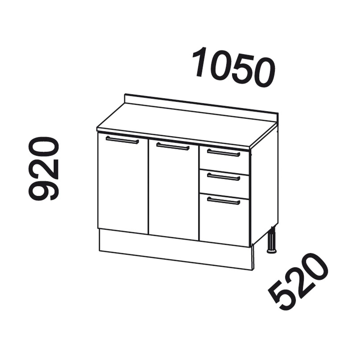ARROW - Mueble base con cubierta 105x92x52 cm grafito