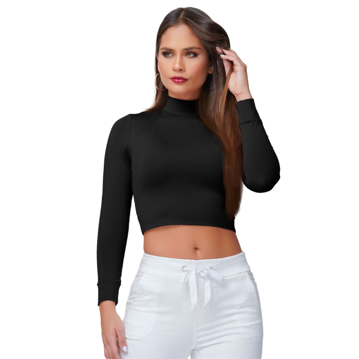 TRUCCOS JEANS - Polera Manga Larga Color Mocca  Negro Trucco´s Jeans B03025565