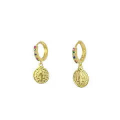 ANDREA COGGIOLA JOYAS - Aros Argolla Cintillo Colores San Benito Enchapado Oro 18K