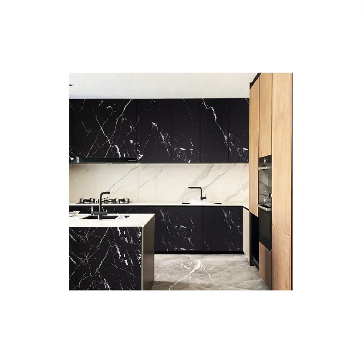 GENERICO - Pack 10 pegatinas marmol negro, baño, cocina, comedor, azulejos 60x30