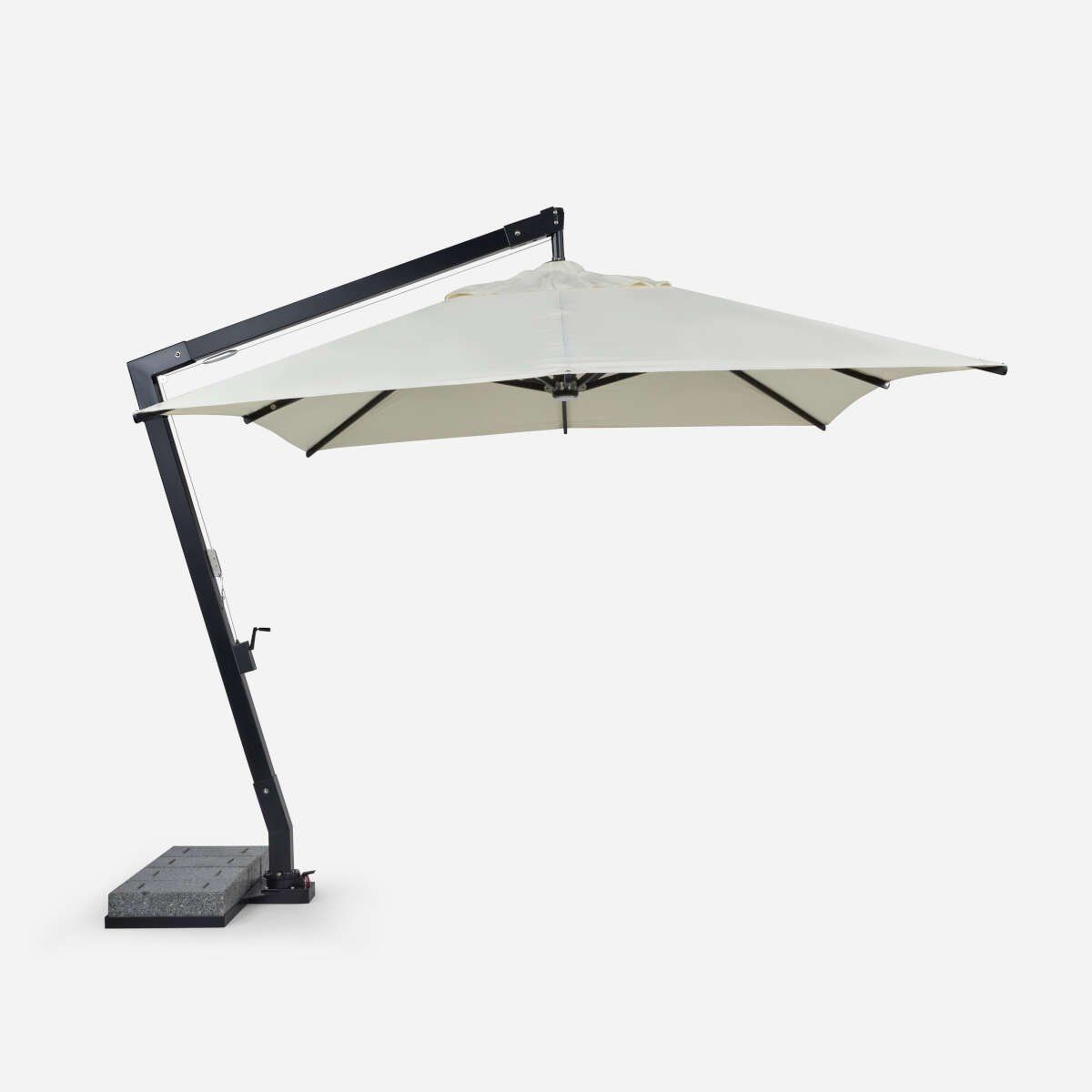 ROSEN - Quitasol Fibra Vidrio Rosen Rectangular Pedestal Negro