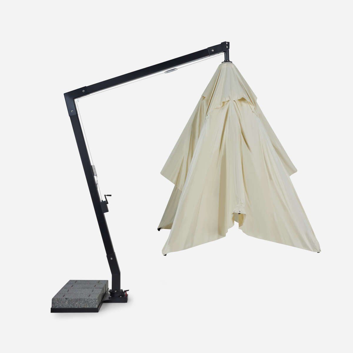 ROSEN - Quitasol Fibra Vidrio Rosen Rectangular Pedestal Negro