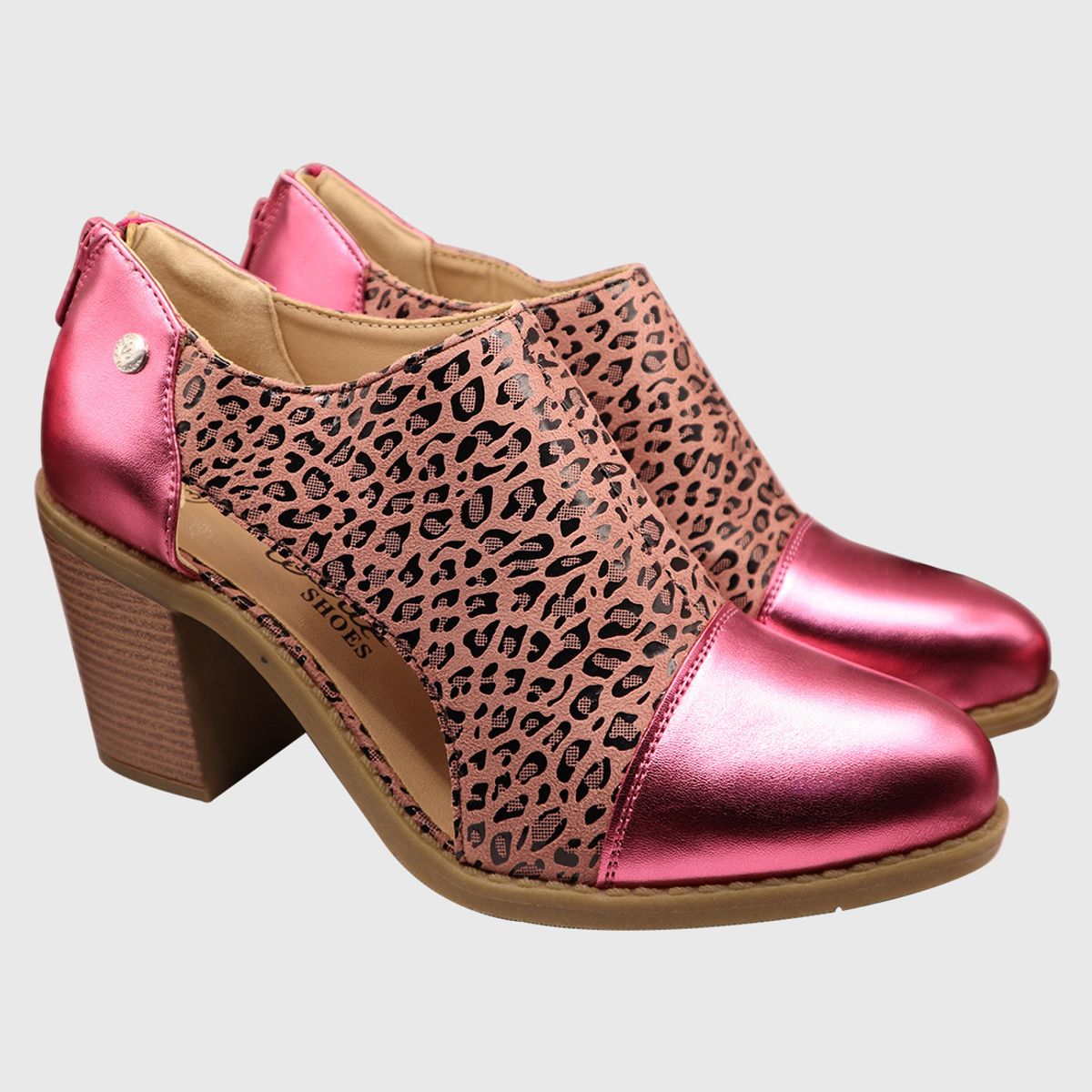 DINASTELLA - Botines de taco alto Fucsia de Mujer con Tunel Animal Print Danicolle