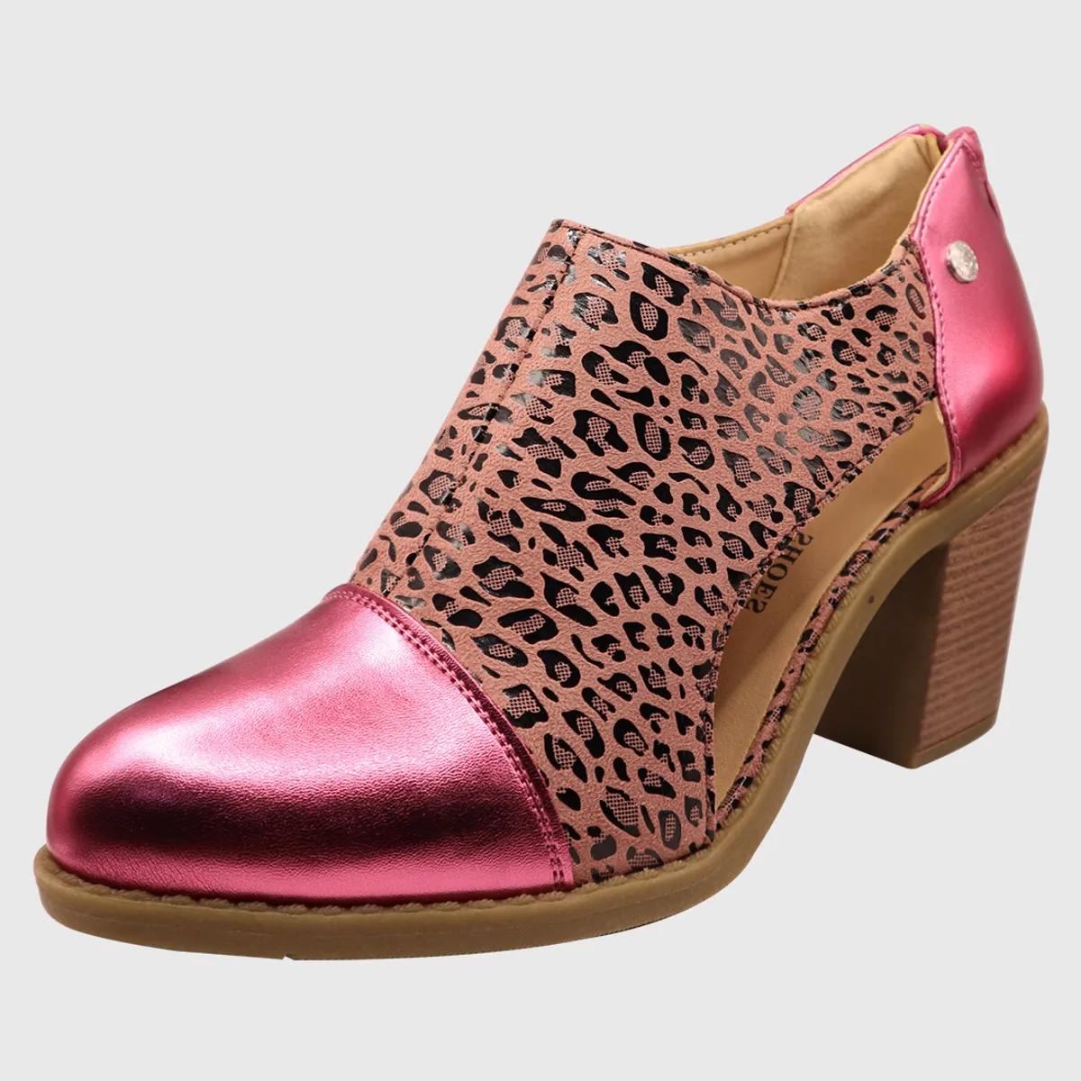 DINASTELLA - Botines de taco alto Fucsia de Mujer con Tunel Animal Print Danicolle