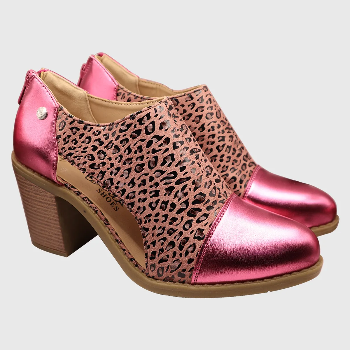 DINASTELLA - Botines de taco alto Fucsia de Mujer con Tunel Animal Print Danicolle