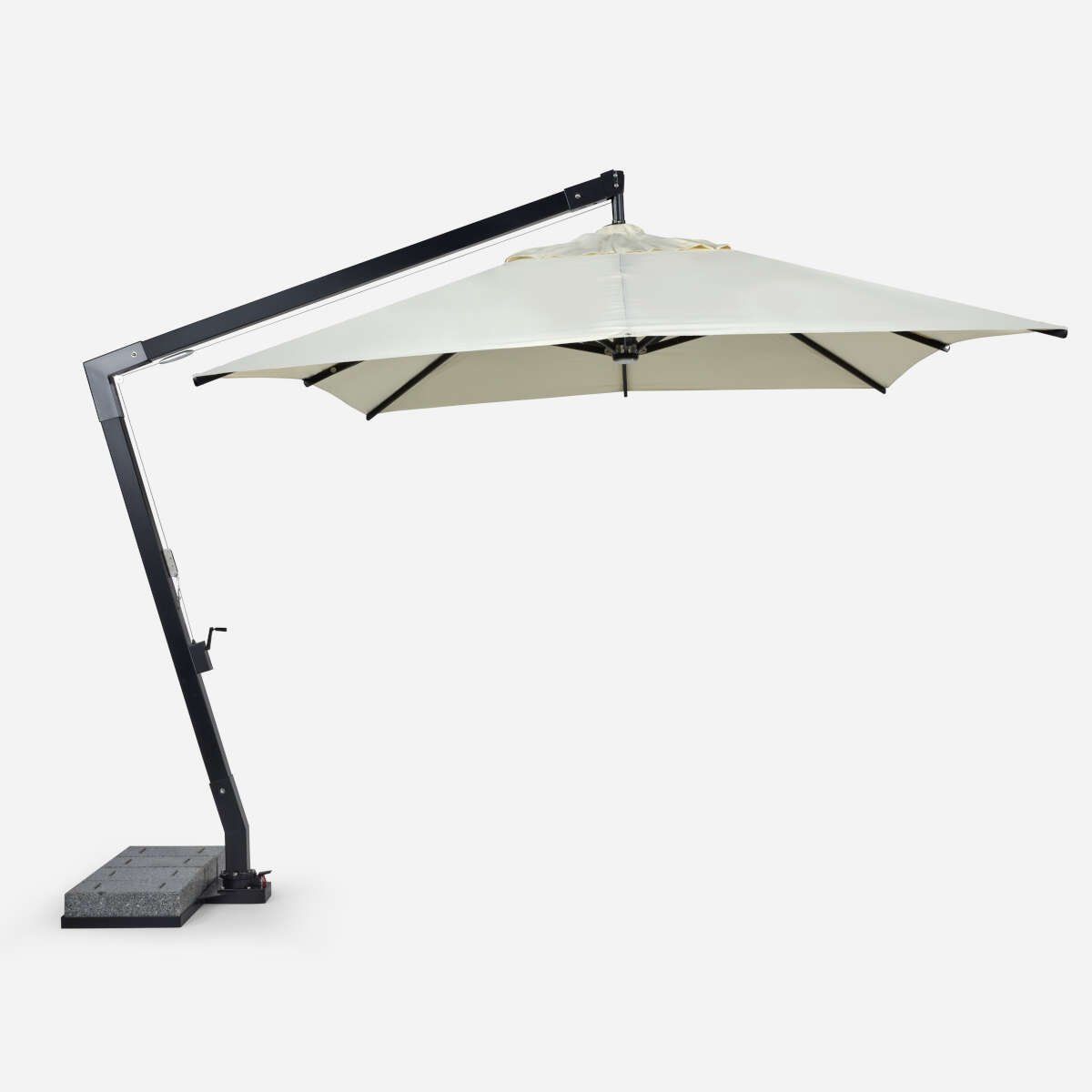 ROSEN - Quitasol FibraVidrio Cuadrado Rosen con Pedestal 3x4x8 Negro