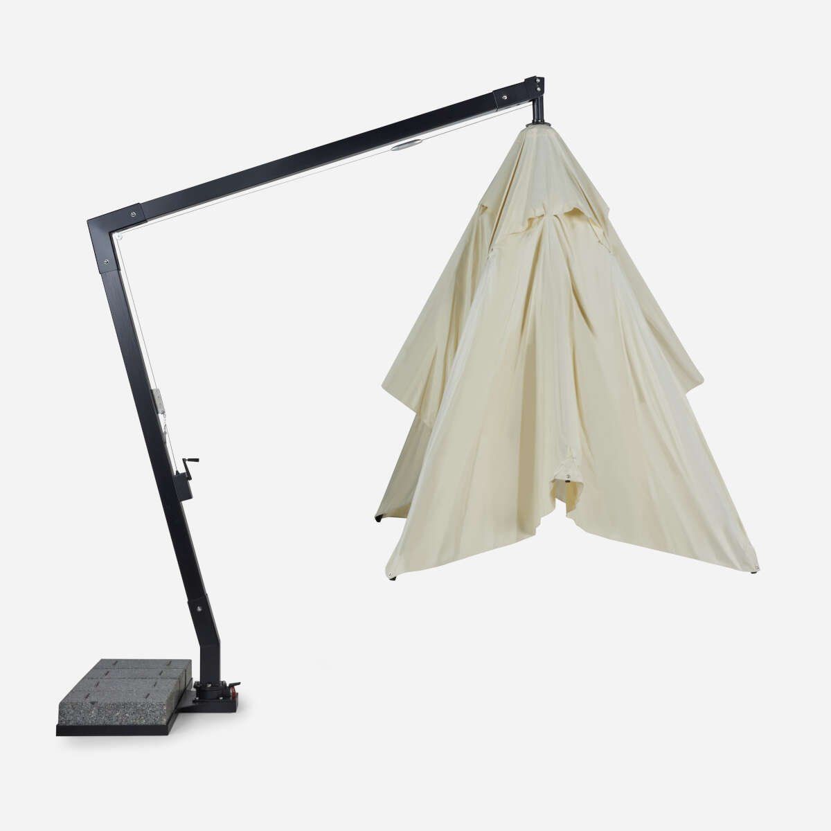 ROSEN - Quitasol FibraVidrio Cuadrado Rosen con Pedestal 3x4x8 Negro