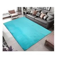 Alfombra Peluda Para Living Celeste 180x200cm