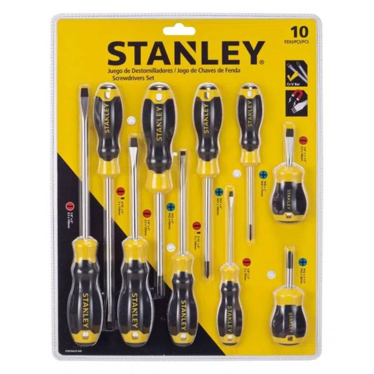 STANLEY - Juego Destornillador 10pz STMT66676-840 Stanley