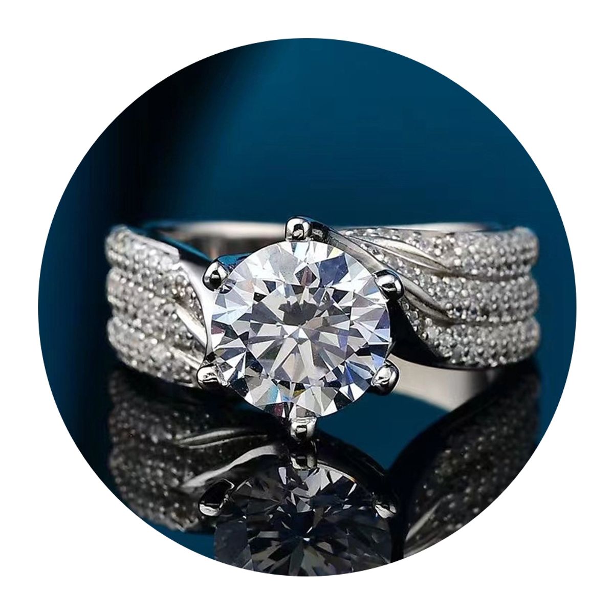 ZG JOYAS - Anillo Ajustable Mujer Diamante Zirconia AAA 5 Quilates