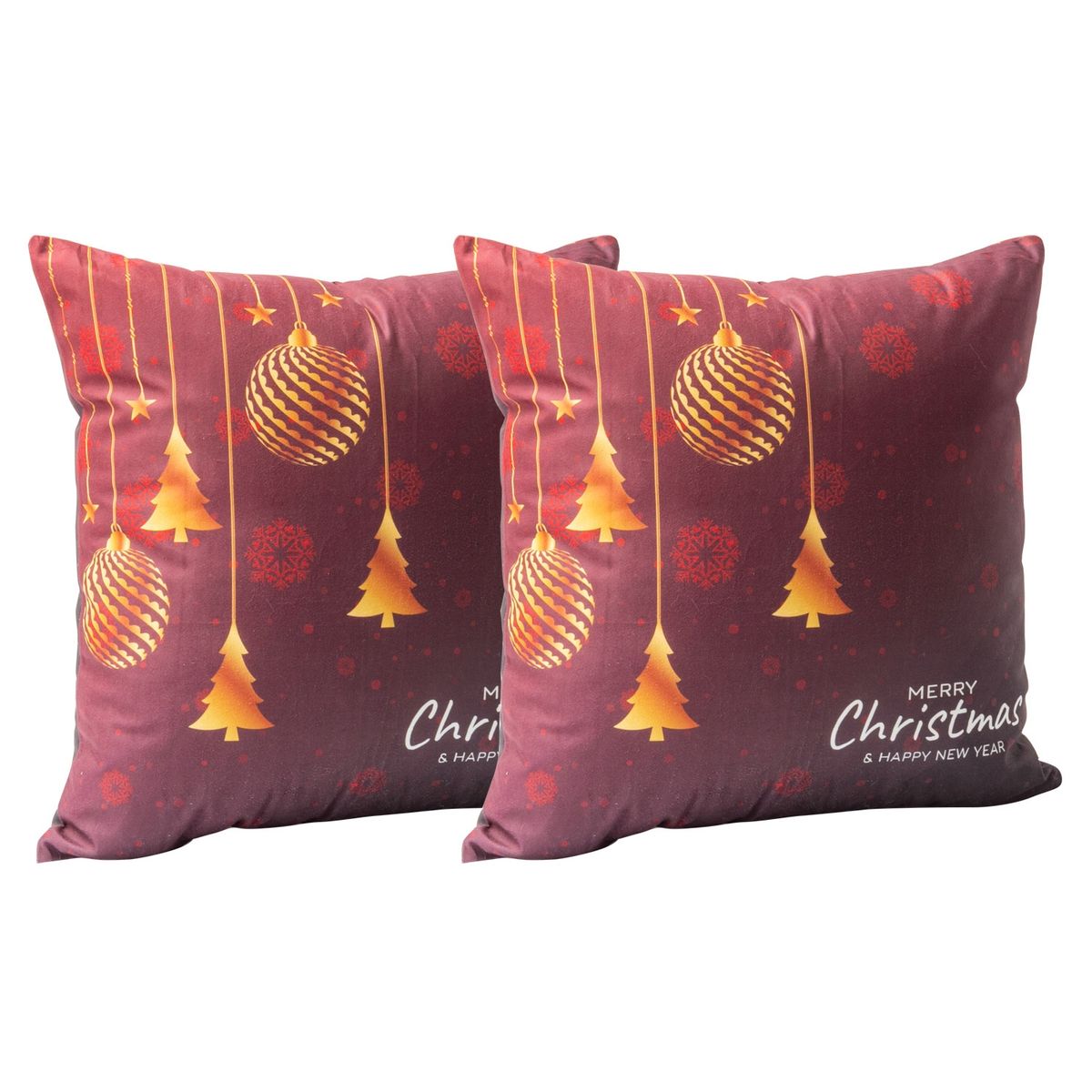 MASEL - Set 2 Cojines  Navidad Adornos 45x45 Rojo