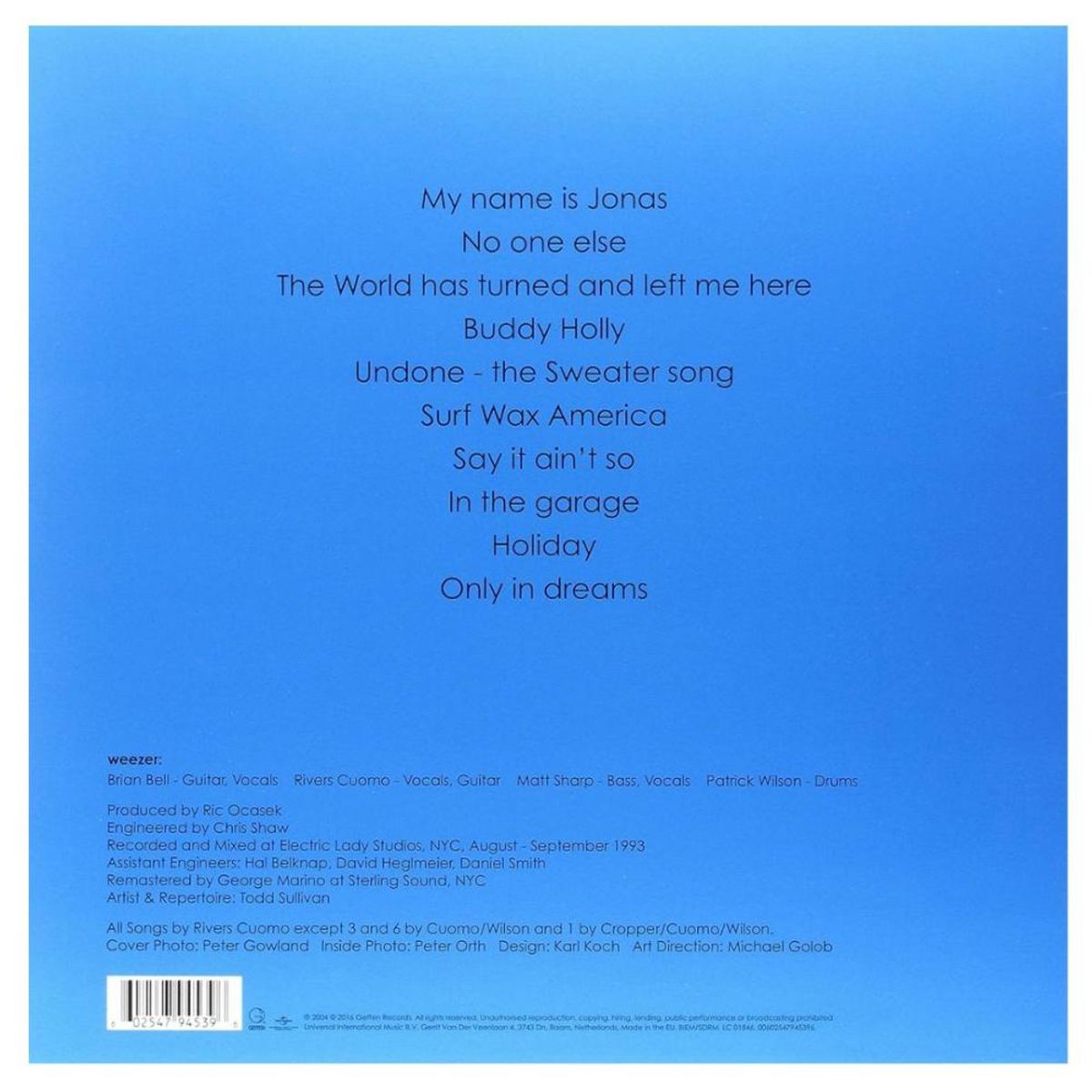 HITWAY MUSIC - WEEZER - WEEZER BLUE ALBUM - VINILO HITWAY MUSIC