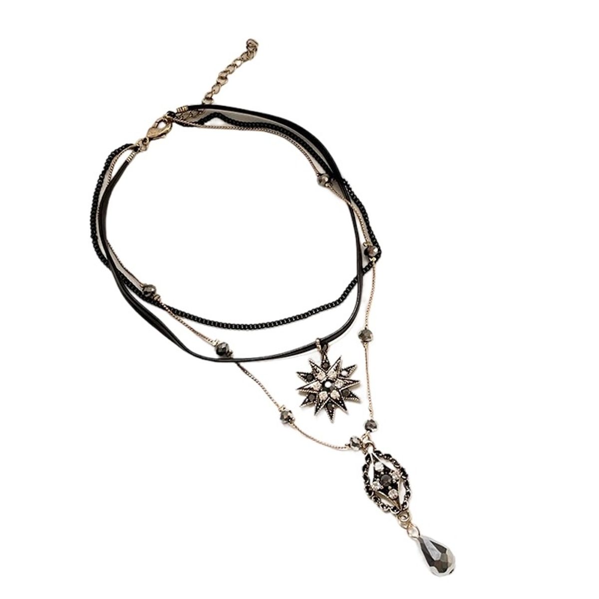 ZG JOYAS - Collar Colgante Mujer Cristal Multiple Capas Estilo Bohemio