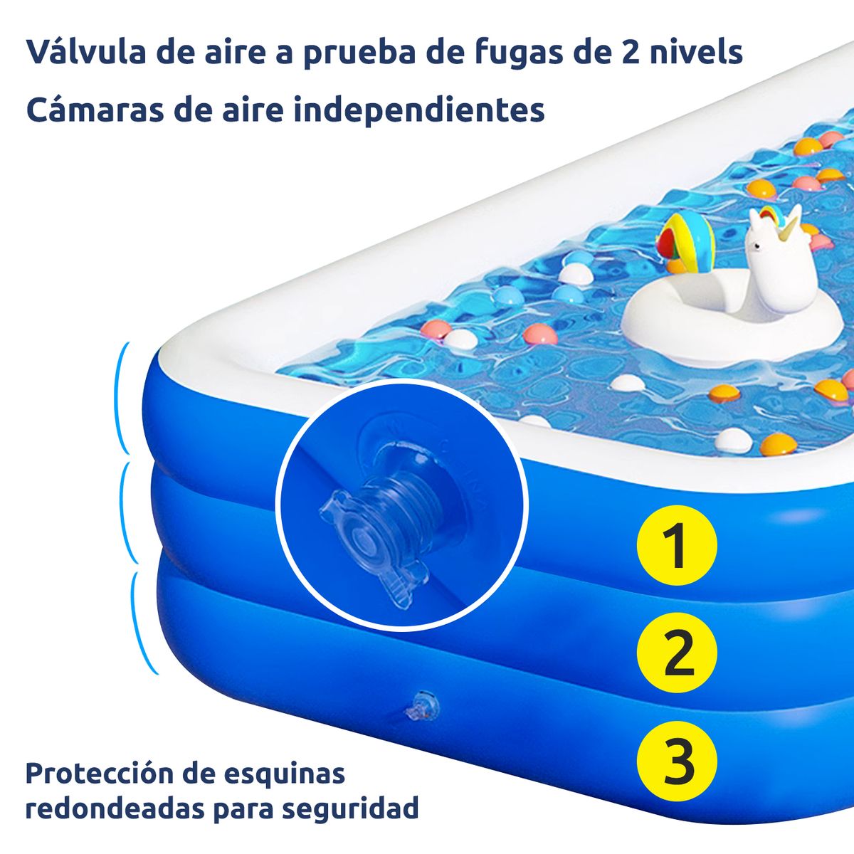 Piscina Inflable Rectangular con Inflador 150x105x50cm, marca VIDITA - Foto 2
