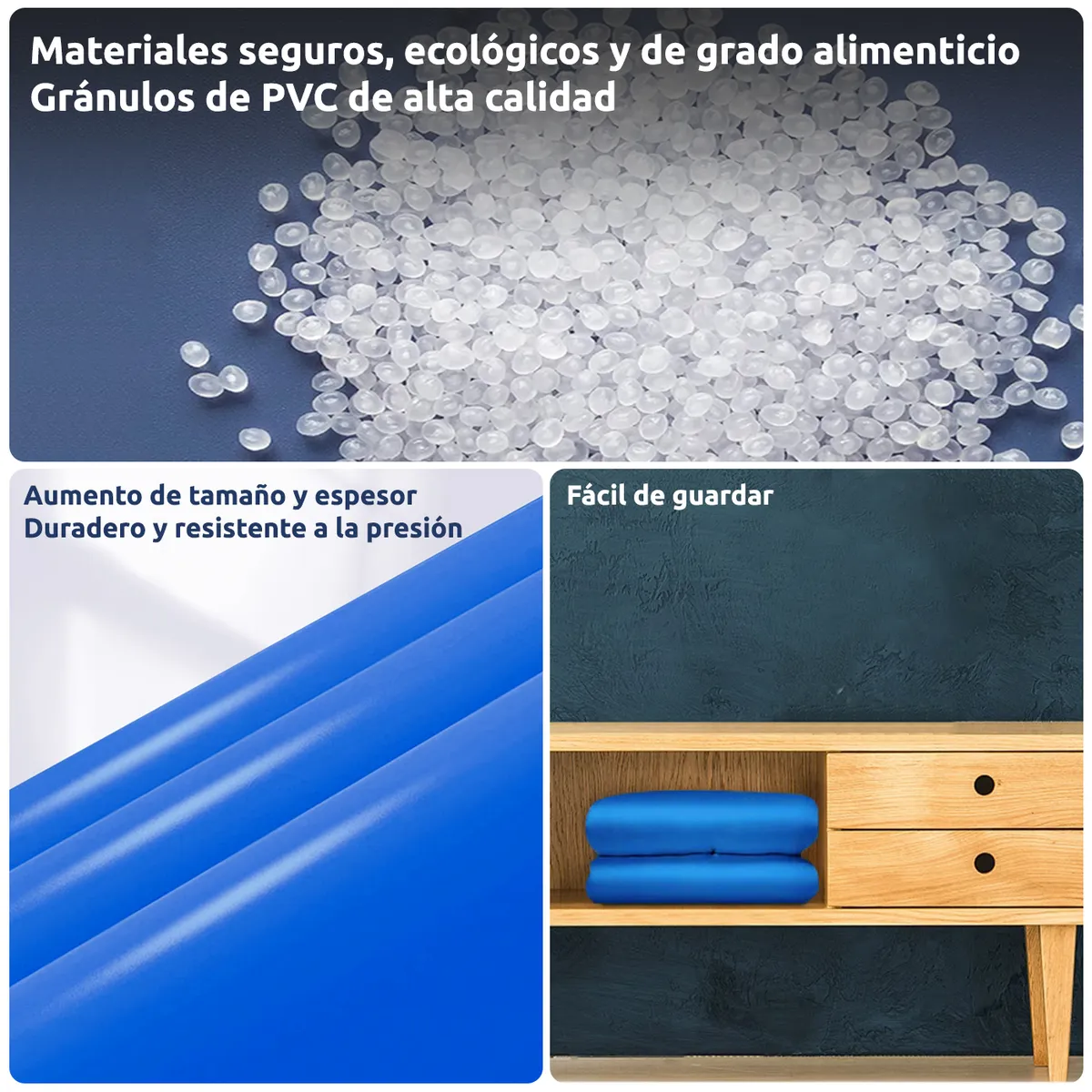 VIDITA - Piscina Inflable Rectangular con Inflador 210x140x60cm