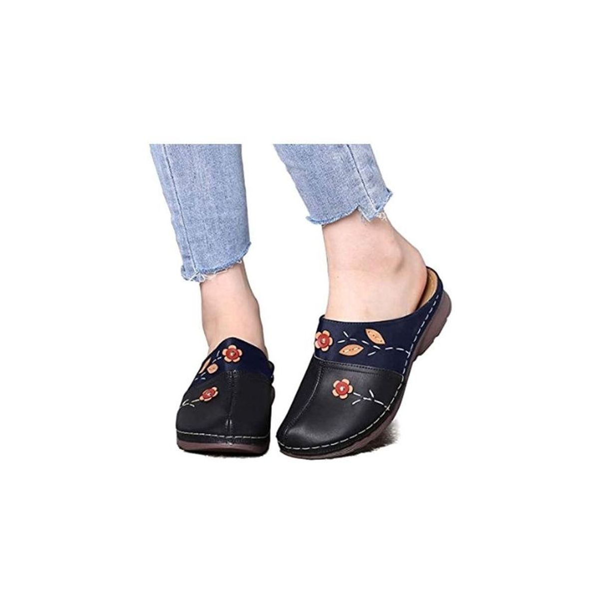 XHCY - Mujeres Zuecos Sandalias Señoras Comodidad Cerrado Dedo Cuña