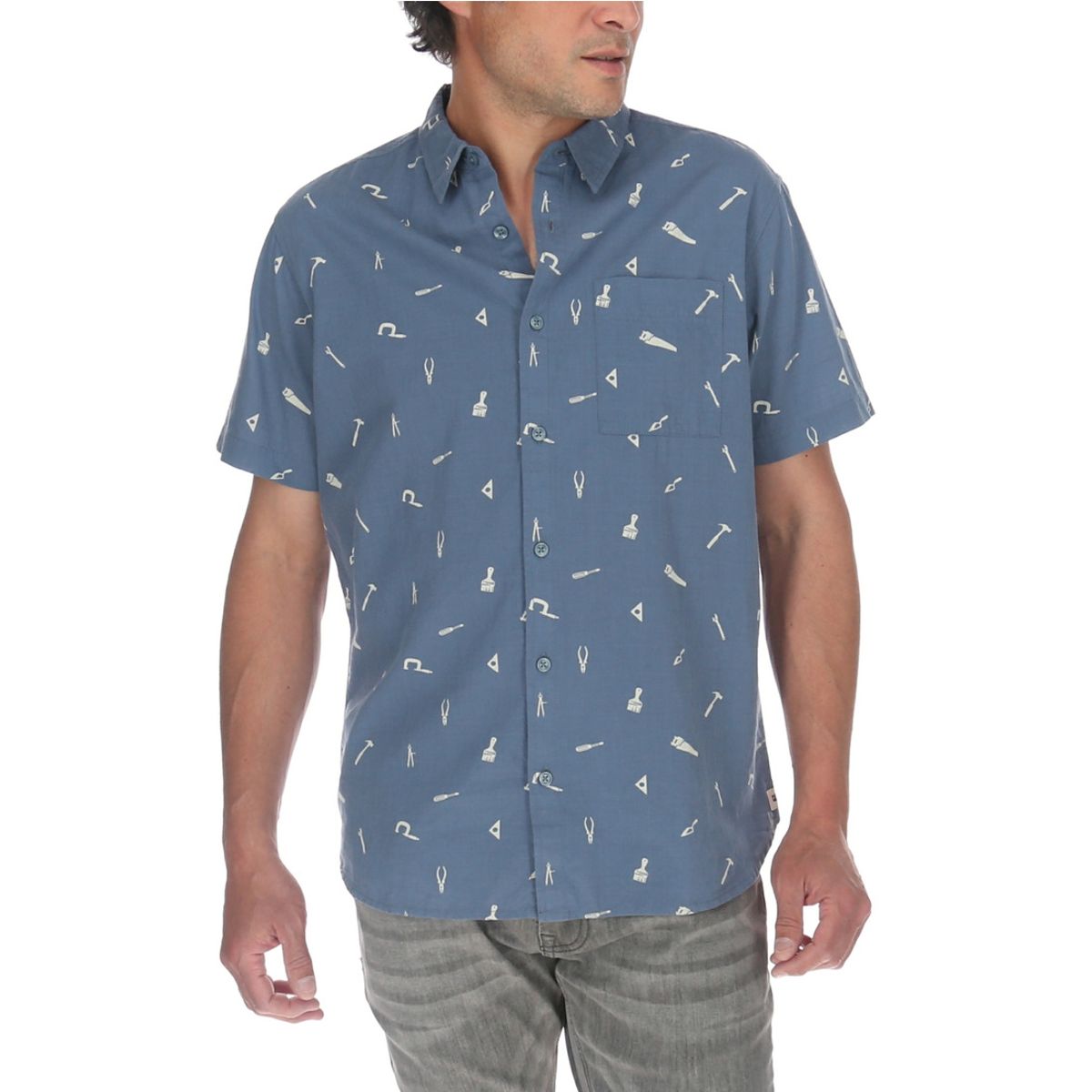 CAT - Camisa M/C Hombre Foundation S/S Ao Shirt Azul CAT