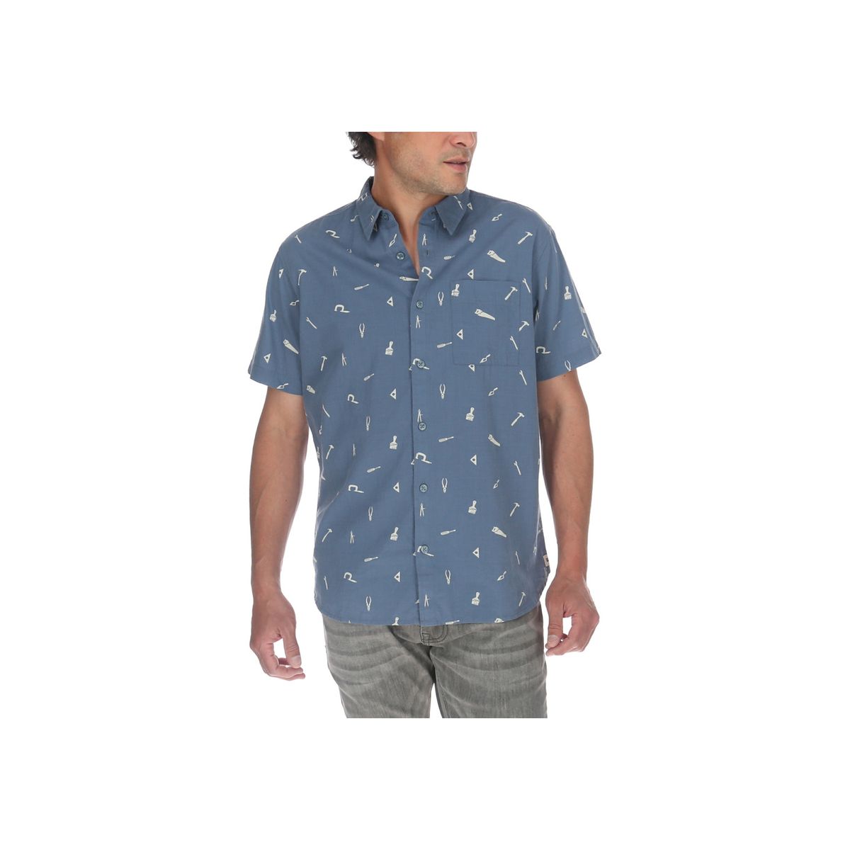 CAT - Camisa M/C Hombre Foundation S/S Ao Shirt Azul CAT