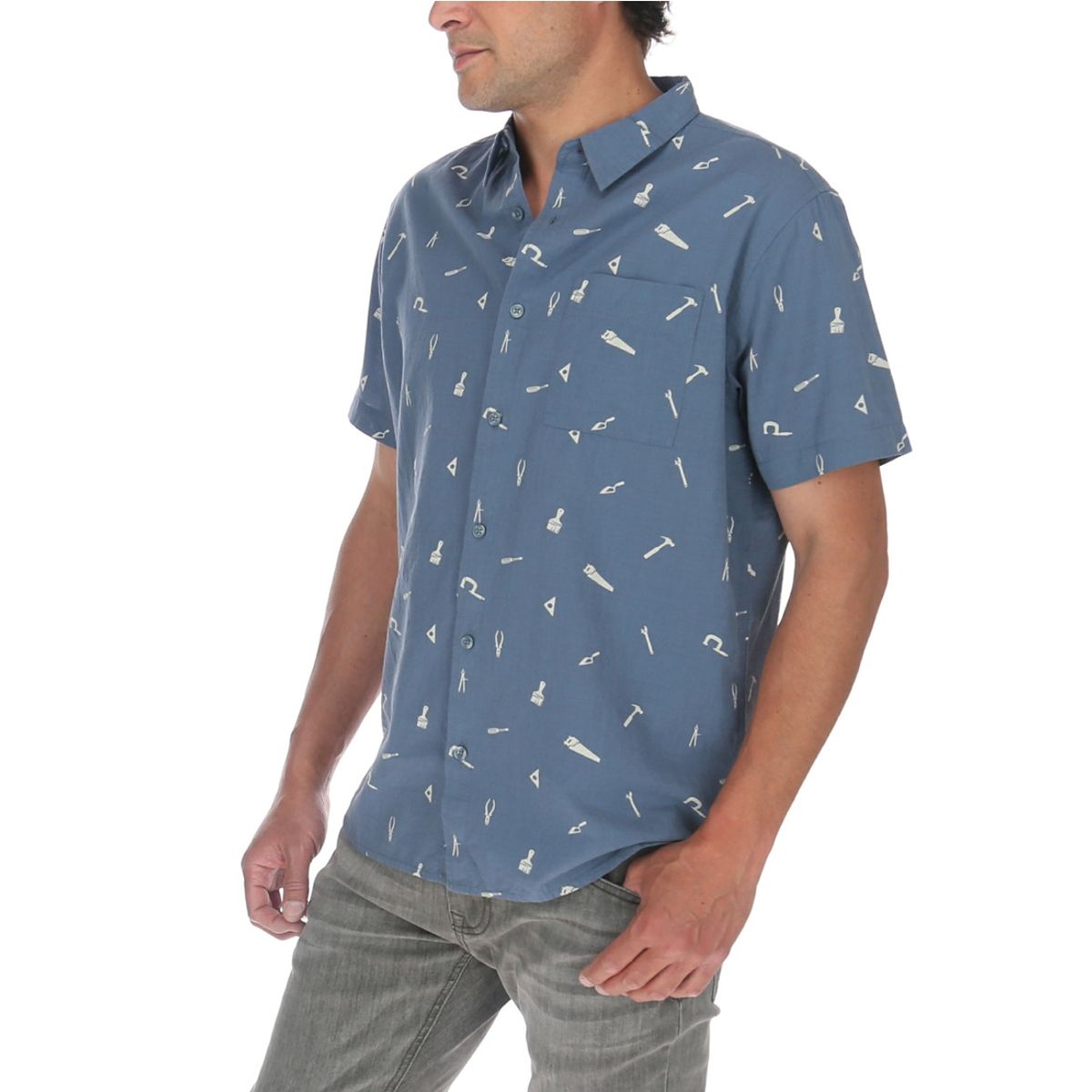 CAT - Camisa M/C Hombre Foundation S/S Ao Shirt Azul CAT