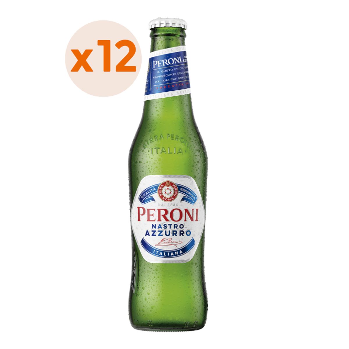 PAPERONI - 12X Cerveza Peroni Lager Botellín 5,1° 330Cc