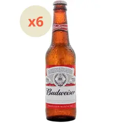 BUDWEISER - 6x Cerveza Especial Botellín 4,8° 330cc