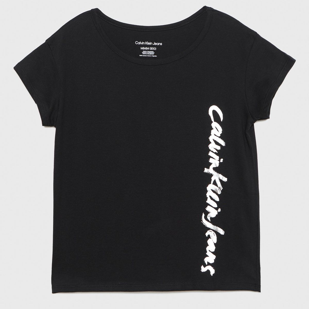 CALVIN KLEIN - Polera Script Logo Negro Calvin Klein