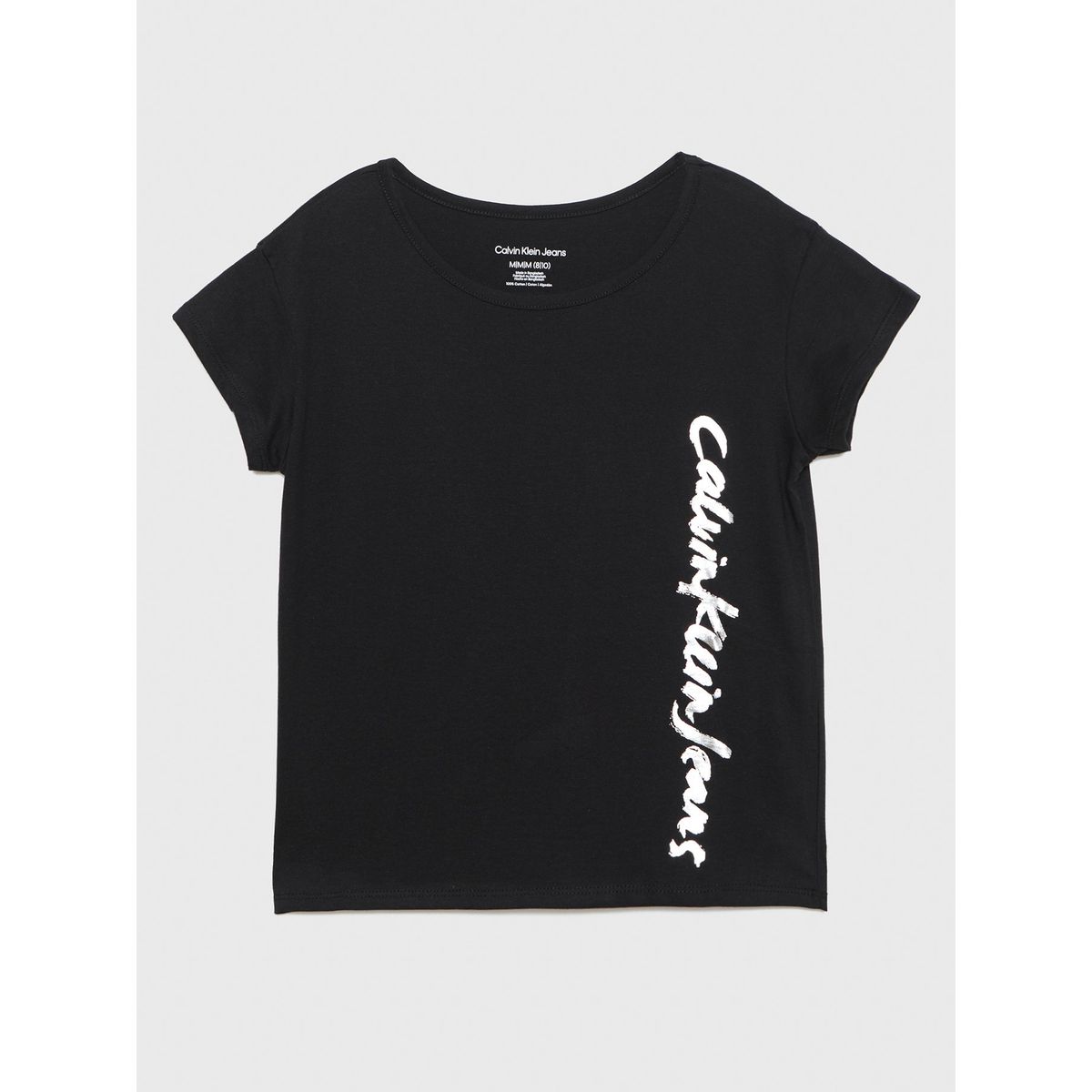 CALVIN KLEIN - Polera Script Logo Negro Calvin Klein