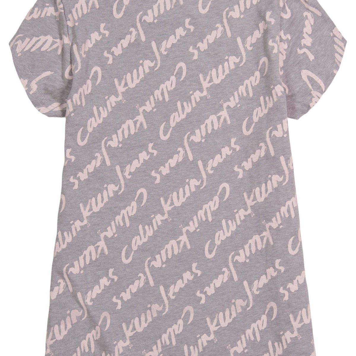 CALVIN KLEIN - Polera Brush Logo Print Gris Calvin Klein