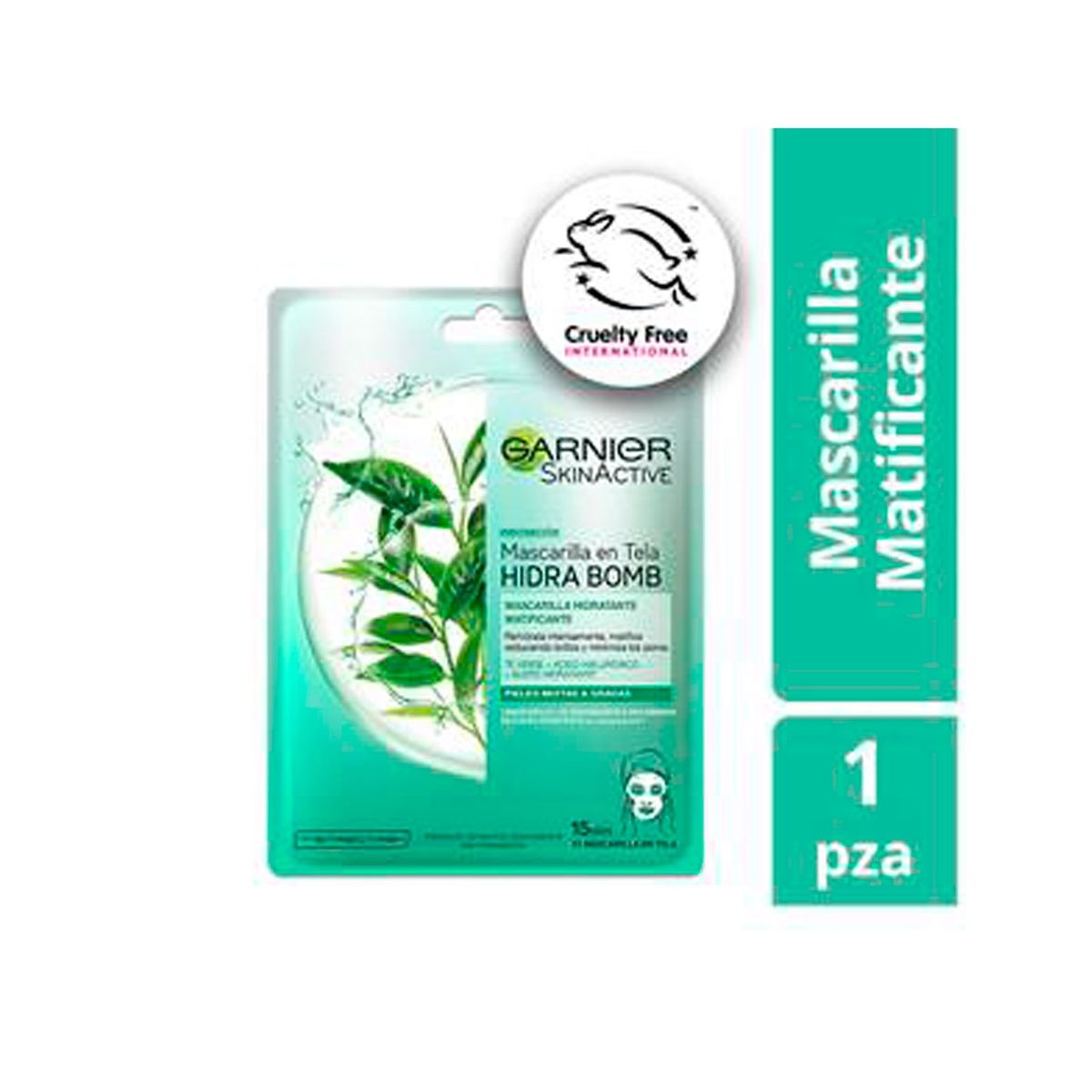 GARNIER - Mascarilla Hidra Bomb Té Verde Garnier Skin Active.