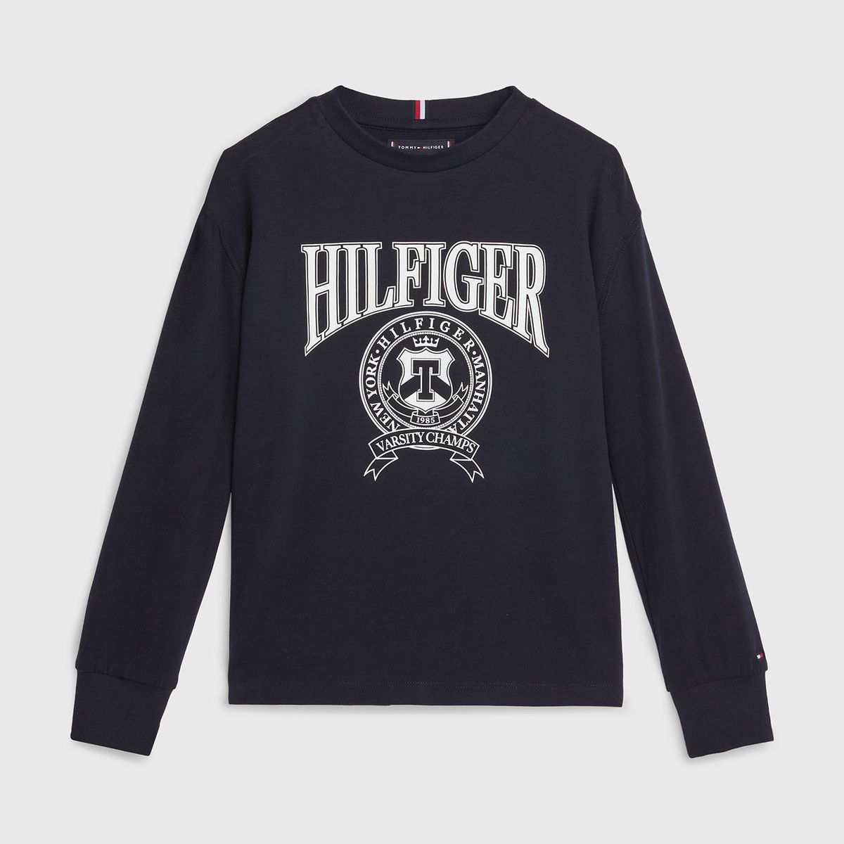 TOMMY HILFIGER - Polera Varsity Logo Azul Niño