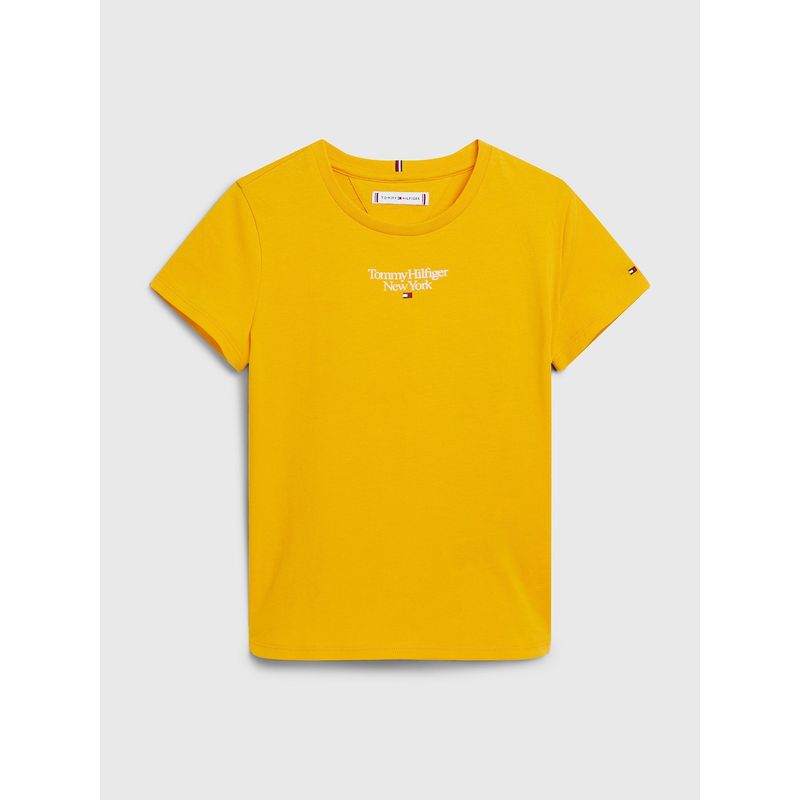 TOMMY HILFIGER - Polera Logo Grafico Amarillo Niña