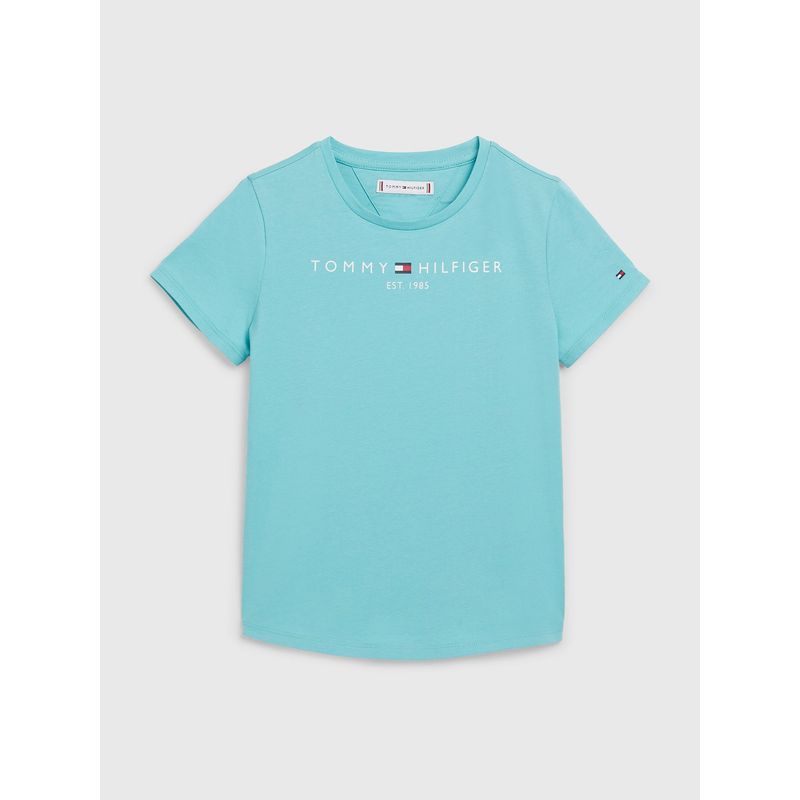 TOMMY HILFIGER - Polera Essential Organic Cotton Verde Niña
