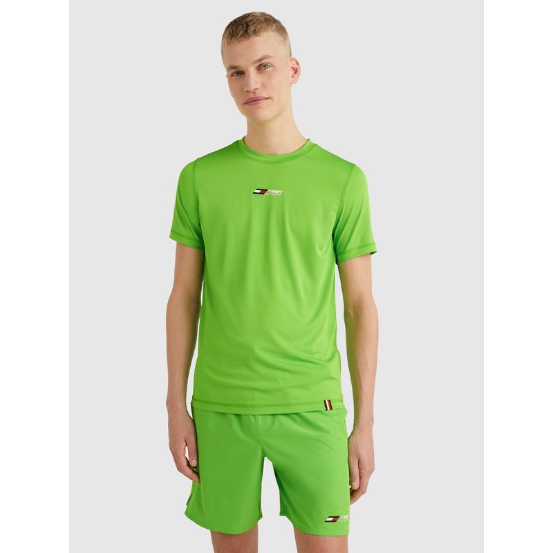TOMMY HILFIGER - Polera Sport Essential Training Slim Fit Verde Hombre