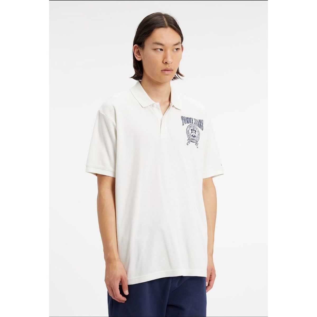 TOMMY HILFIGER - Polo Relaxed Varsity Con Logo Blanco Hombre
