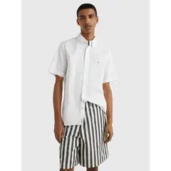 TOMMY HILFIGER - Camisa Flex Poplin Regular Fit Blanco