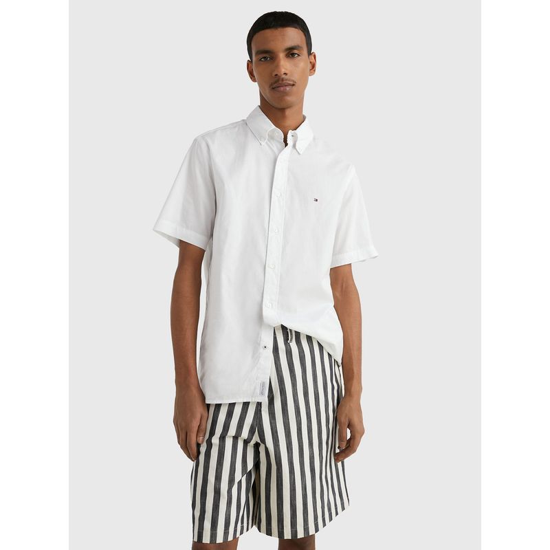 TOMMY HILFIGER - Camisa Flex Poplin Regular Fit Blanco Tommy Hilfiger