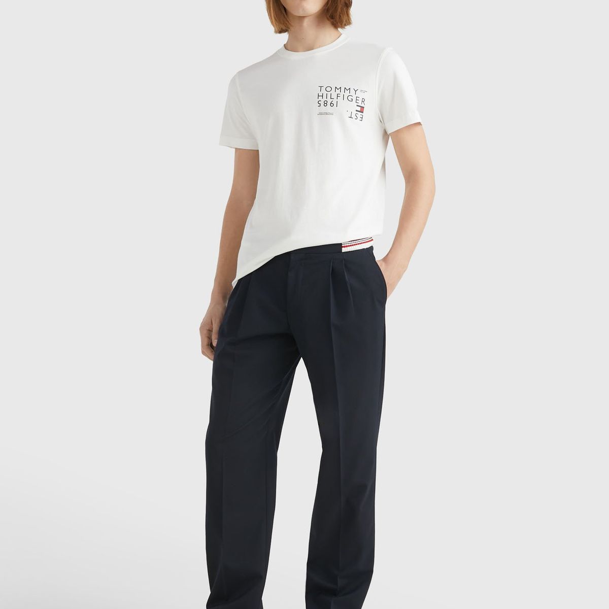 TOMMY HILFIGER - Polera Brand Love Back Slim Fit Blanco Hombre