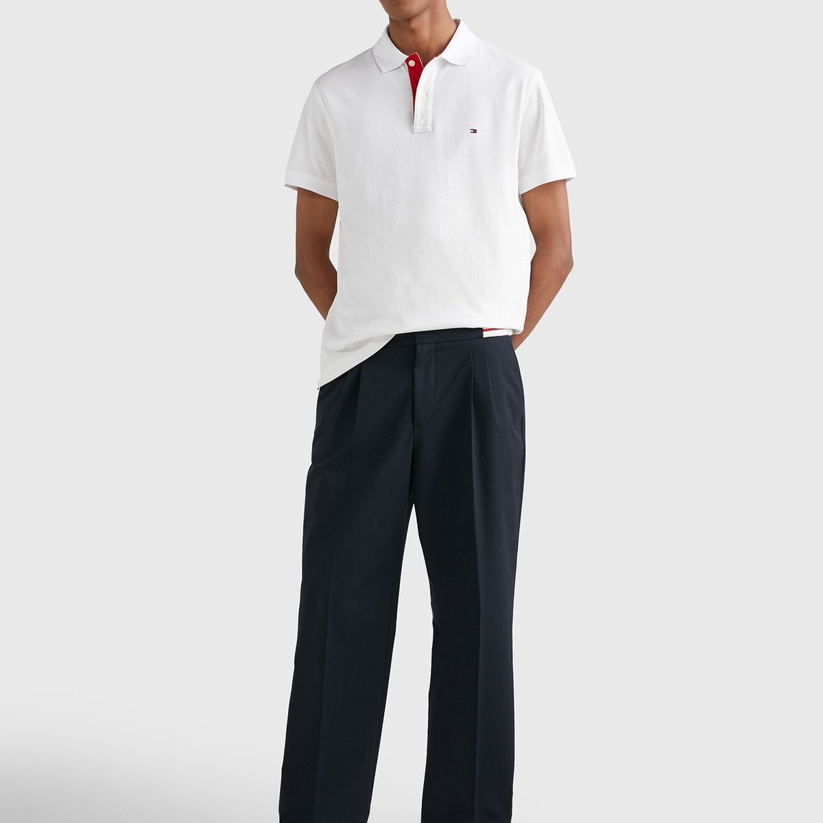 TOMMY HILFIGER - Polo Contrast Placket Regular Fit Blanco Hombre