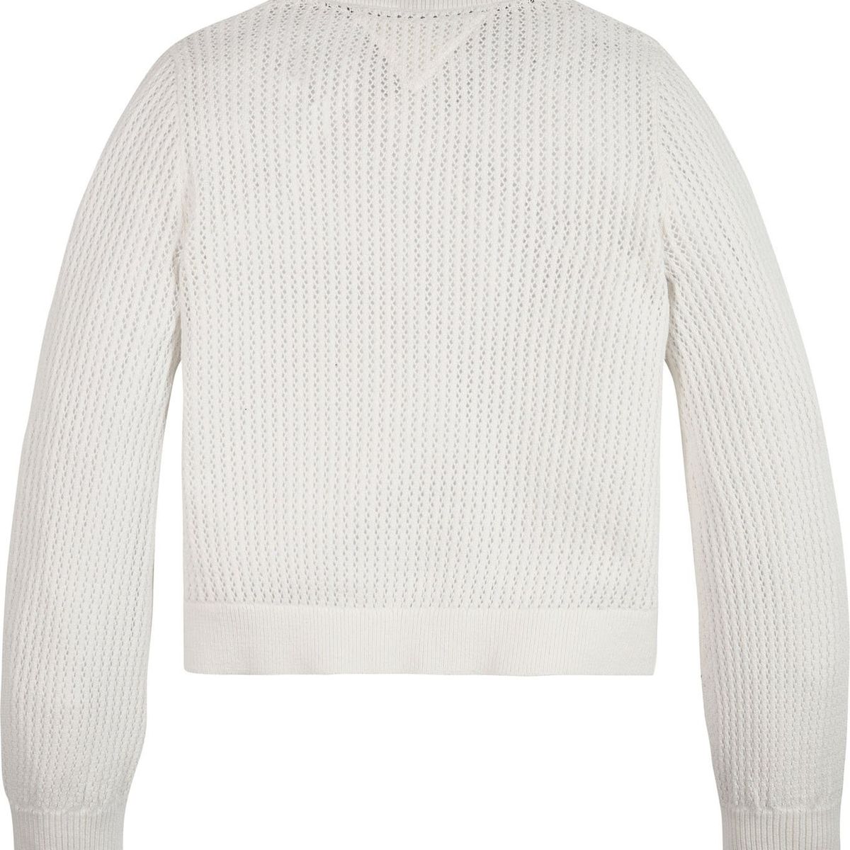 TOMMY HILFIGER - Cárdigan A Crochet Con Botones Blanco Niña