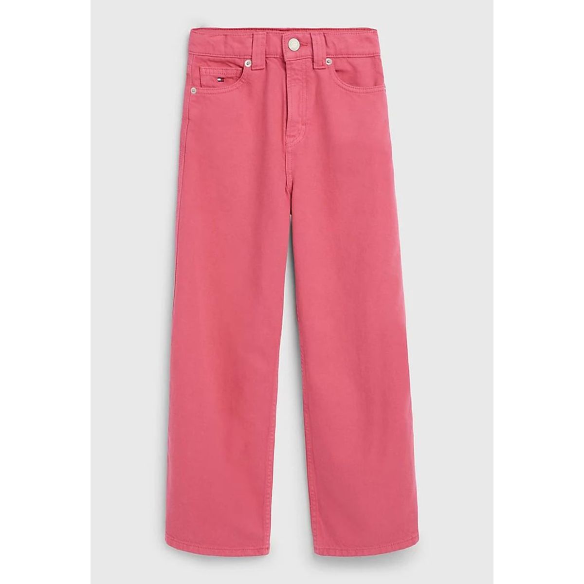 TOMMY HILFIGER - Jeans Amplios Talle Alto Rosa Niña