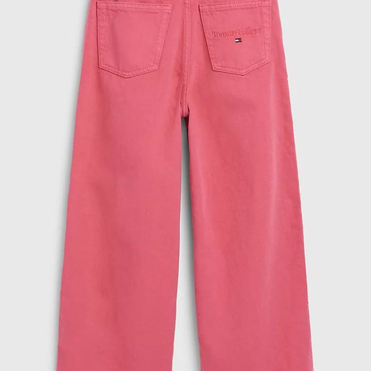 TOMMY HILFIGER - Jeans Amplios Talle Alto Rosa Niña