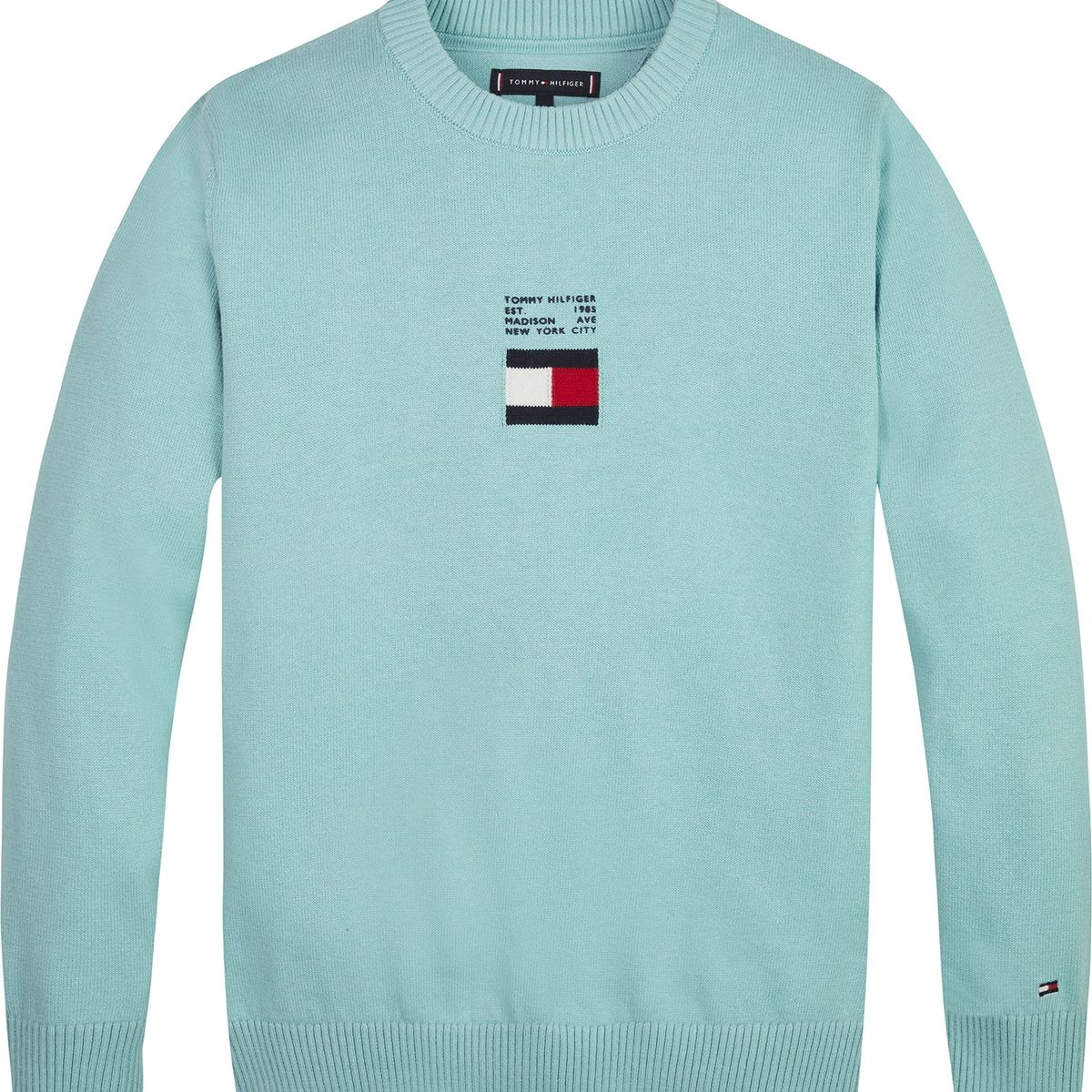 TOMMY HILFIGER - Sweater Con Logo De Bandera Verde Niño