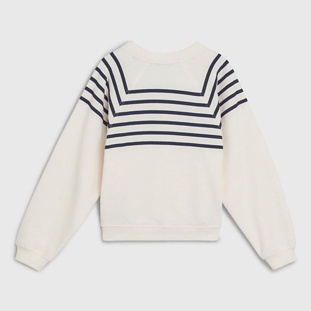 TOMMY HILFIGER - Polerón Con Rayas Marineras Blanco Niña