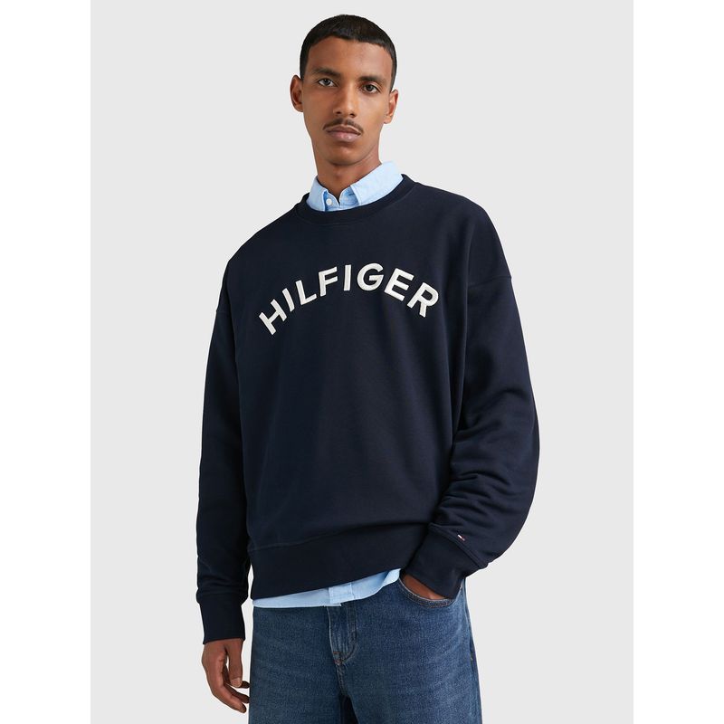 TOMMY HILFIGER - Polerón Logo Arqueado Archive Azul Hombre