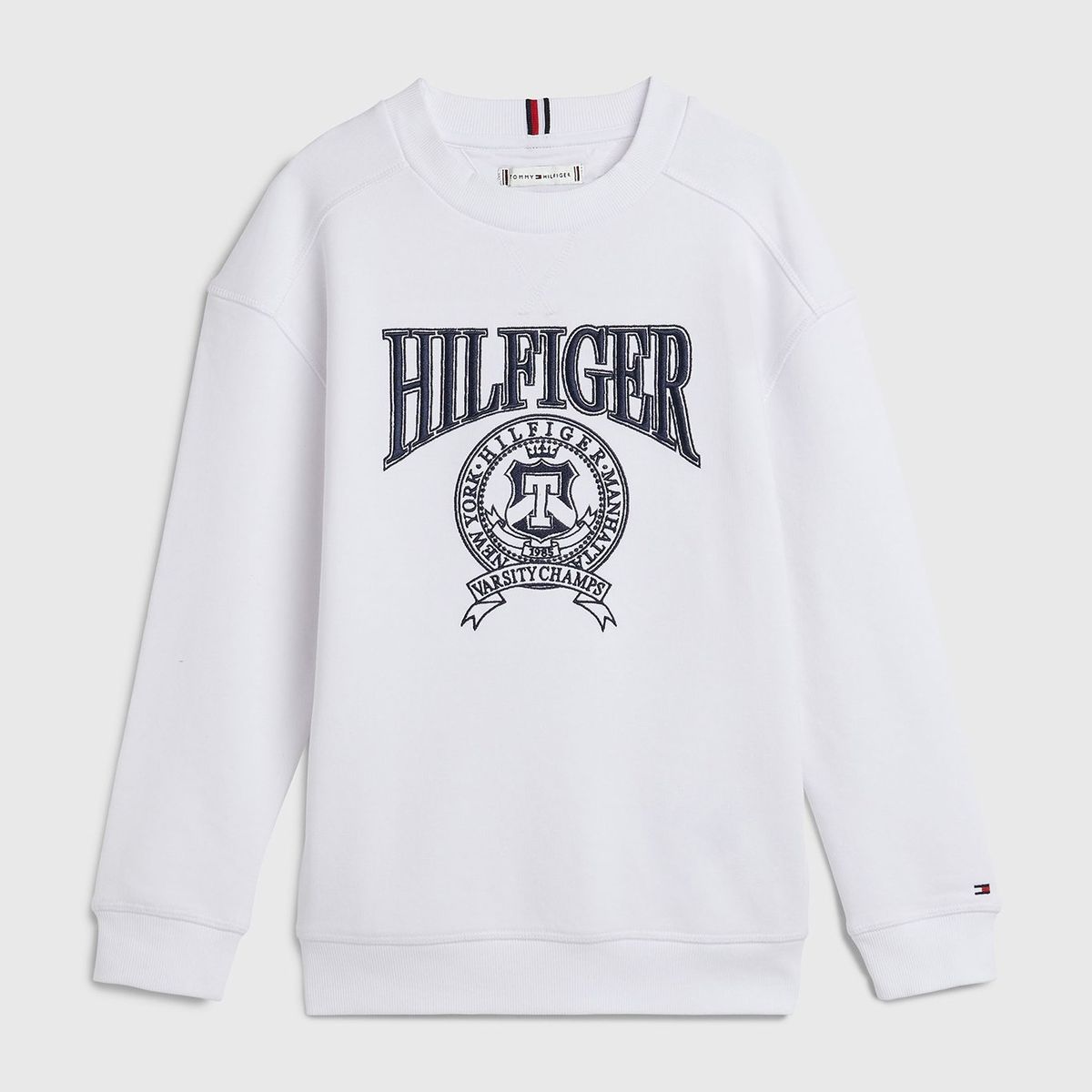 TOMMY HILFIGER - Polerón Unisex Varsity Logo Blanco Niño